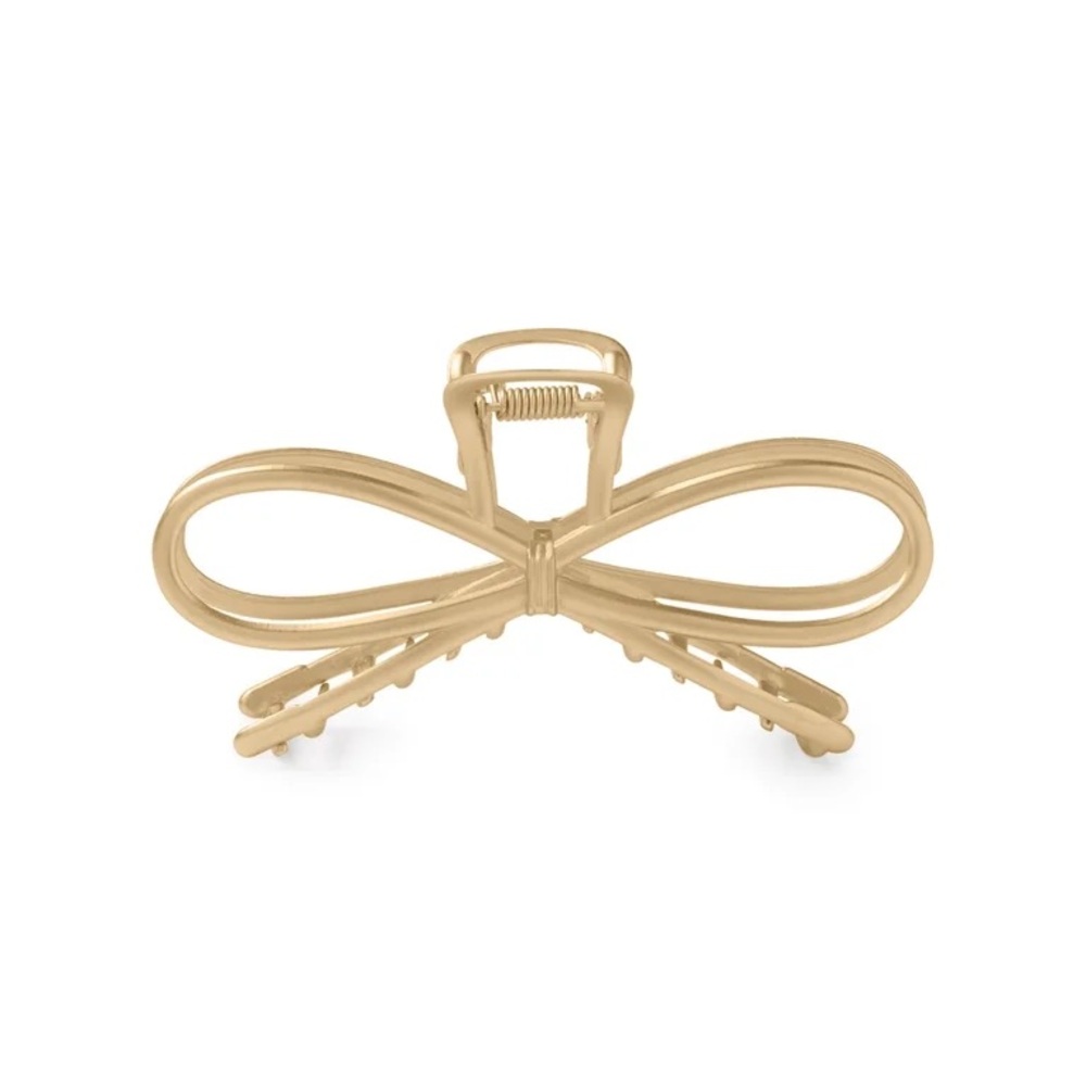 The Hair Edit Gilded Festive Bow Golden Claw Clip NWT